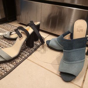 2 pairs size 11 denim shoes circus sam edelman and imp new no box heels